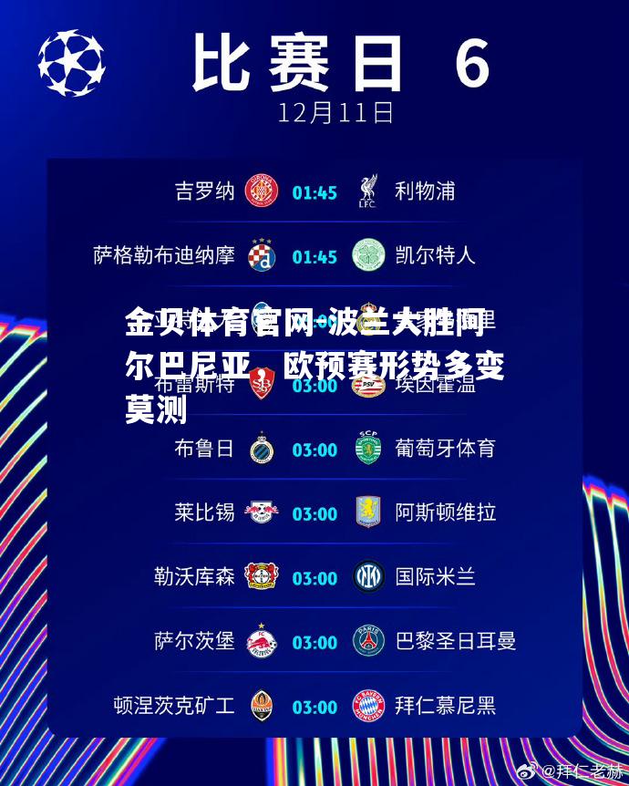 波兰大胜阿尔巴尼亚，欧预赛形势多变莫测